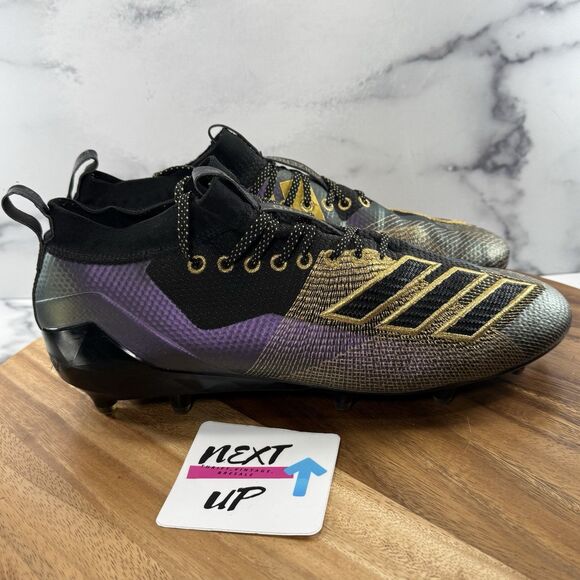 Mens size 12-adidas adizero 8.0 Black Gold Metallic Football Cleats D97650 main image 4